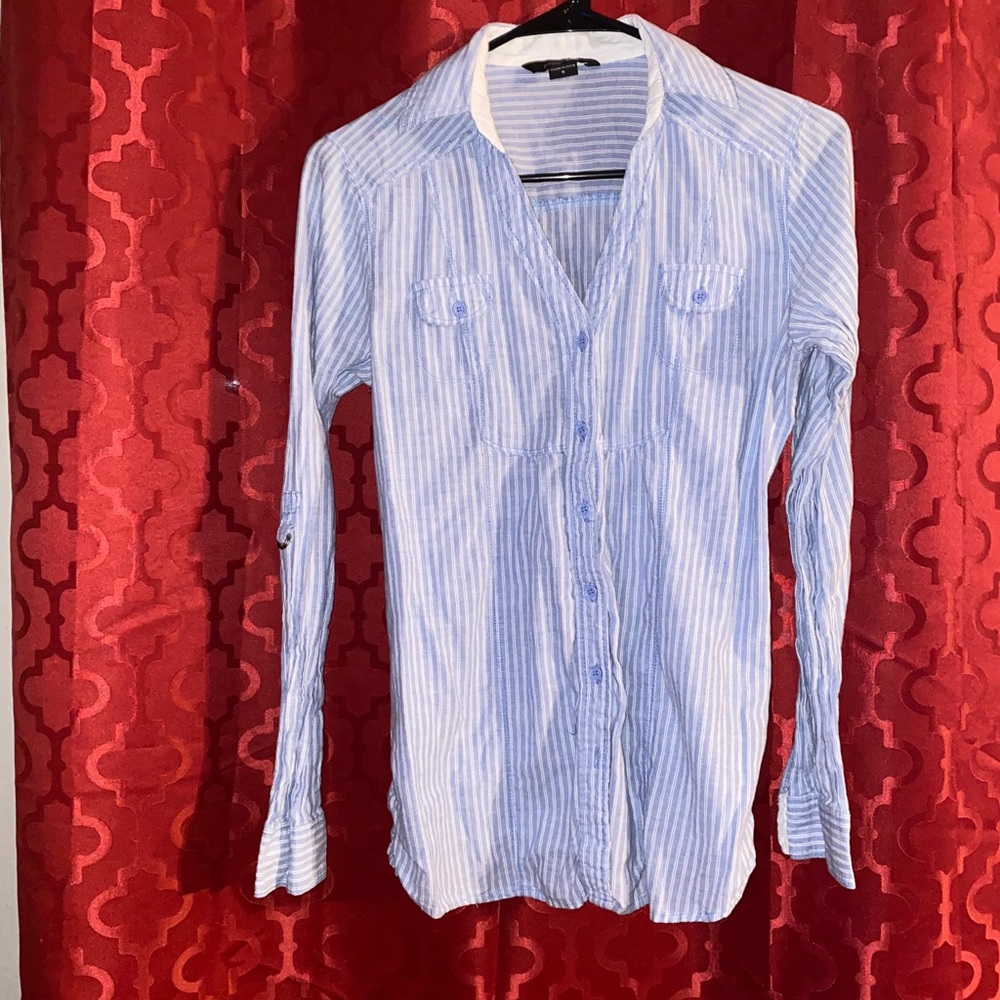 Light blue stripper button down shirt
